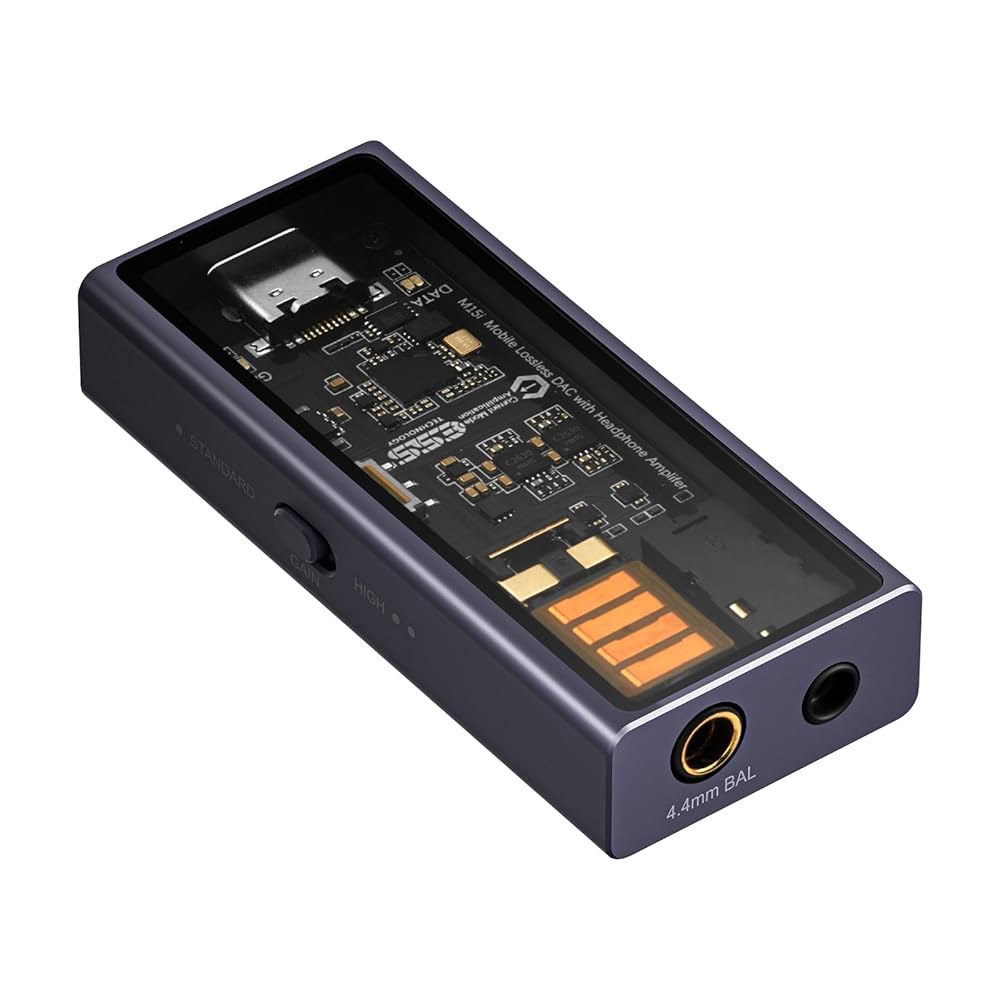 Questyle M15i 일렉트로 퍼플 헤드폰 앰프 [MFi 인증] 전자 음악 /ACG 맞춤 튜닝 휴대용 USB C DAC 4.4mm / 3.5mm 출력 PCM 768kHz DSD - 상품 이미지