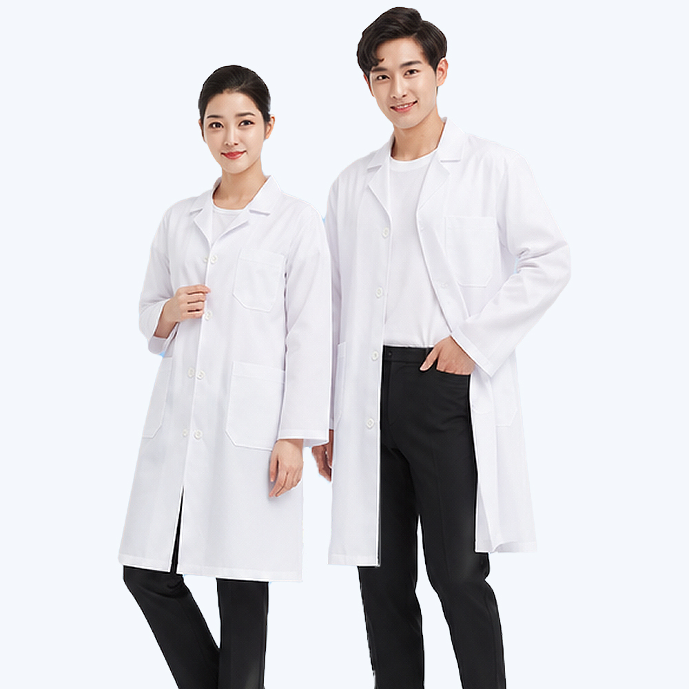 100%폴리얇은 경량 폴리가운 의사 약사 실험실 학생실습 영양사가운 - 상품 이미지