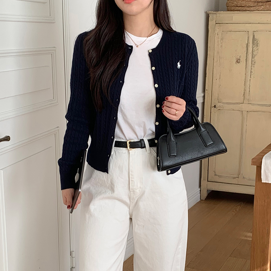 [미국백화점 국내당일출고] 폴로 랄프로렌 가디건 걸즈 꽈배기 케이블 니트 - 상세 이미지 3