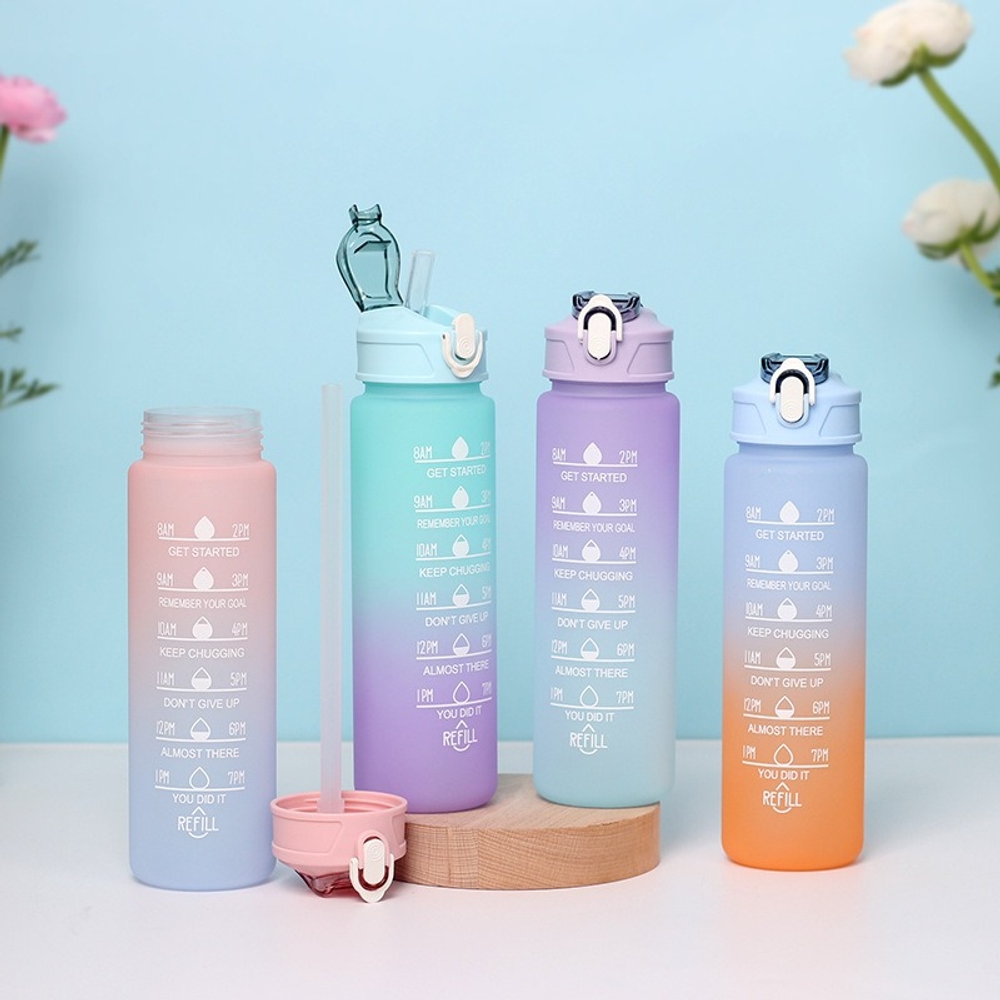 파스텔 오로라 물병 대용량 보틀 750ml 휴대용 런닝 사이클 헬스 여행 해외판 매트 핑크 750ml - 상세 이미지 2