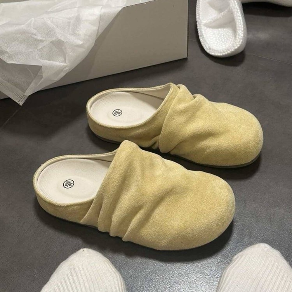 여성 보스턴 슬립온 굽2.5cm 여름 반슬리퍼 편한 데일리 플랫 슈즈 레트로 해외판 아이보리 35 225mm - 상세 이미지 2