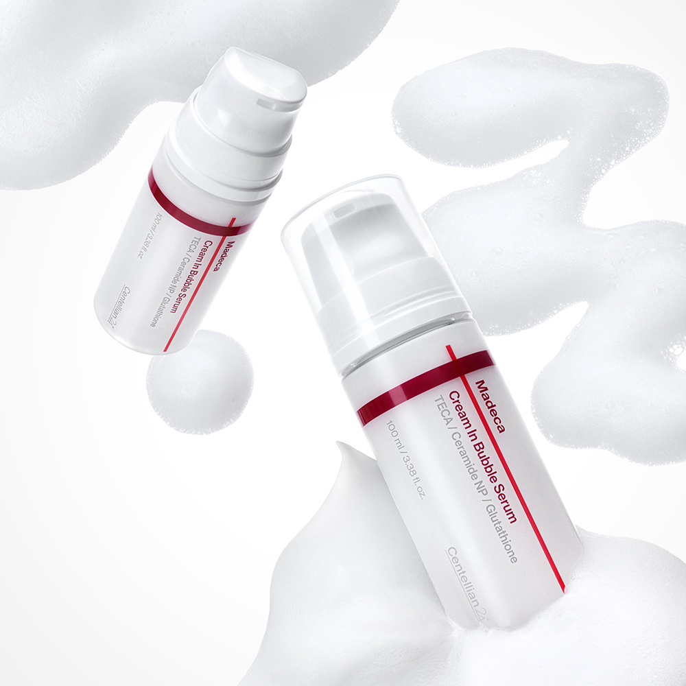 [슈퍼적립/포토리뷰 3천원] 동국제약 센텔리안24 마데카크림 인 버블세럼100ml 2개 +마데카분말 비타글루씨 6g  / 바르는 마스크팩 화잘먹 물광 버블팩 이미지 6