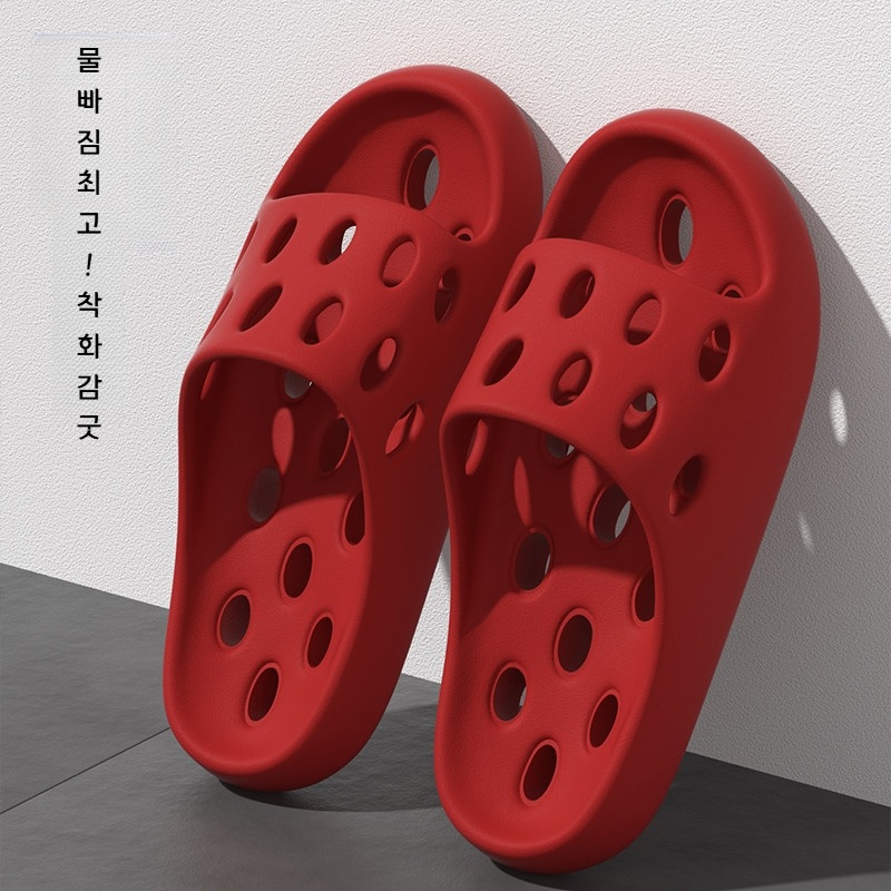 여성 여름 슬리퍼 욕실 논슬립 속건성 레드 속건성 미끄럼방지 36-37 230-235mm - 상세 이미지 4