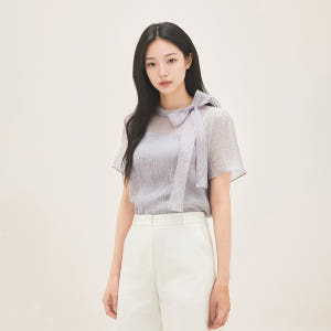 로엠 시스루 리본 타이 블라우스 RMBLG26RT5 착용 후기 | 사이즈/핏 총정리 - 상품 이미지 2