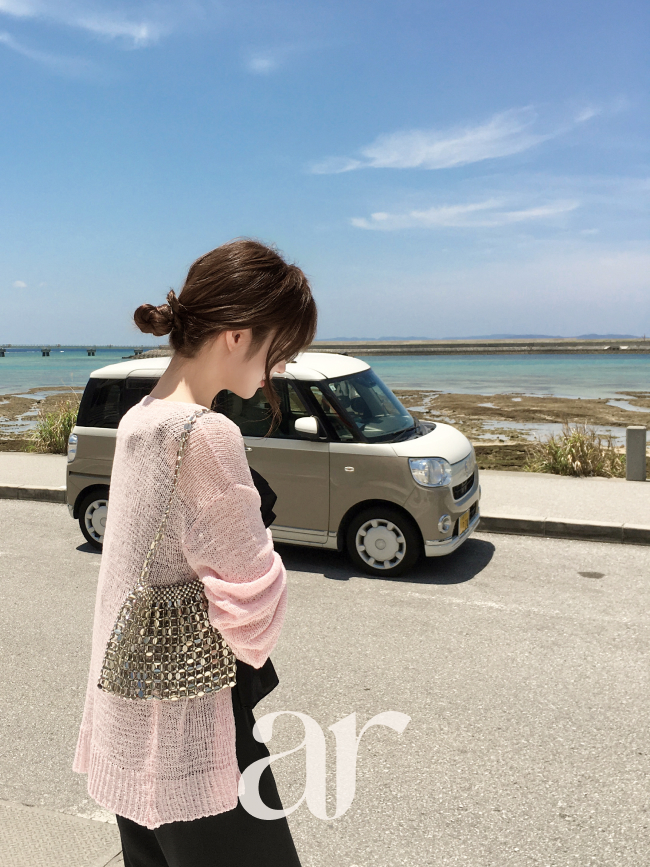 [자체제작] (국내제작) 워셔블 자개 펜던트 브이넥 루즈핏 긴팔 가디건 cd3666 이미지 6