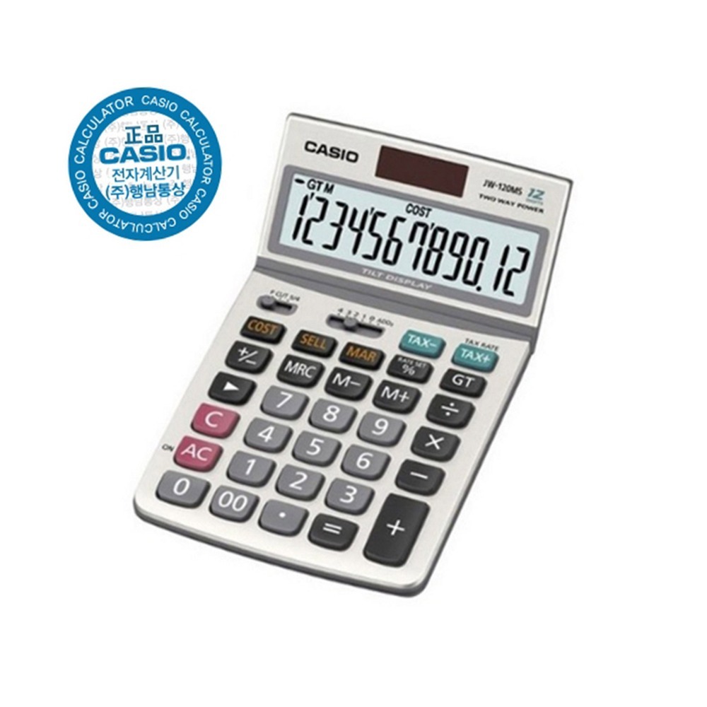 CASIO정품사무실용전자계산기 세금환율경리업무사무용계산기 소형회계업무 26.1x107x178.5mm 1개 12자리 - 상품 이미지