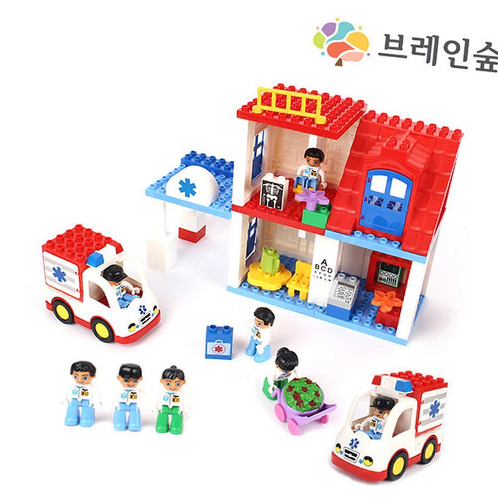 라이즈올3 교육용 듀오 병원놀이 76P 블럭쌓기 조립완구 어린이블록 병원놀이장난감 - 상품 이미지
