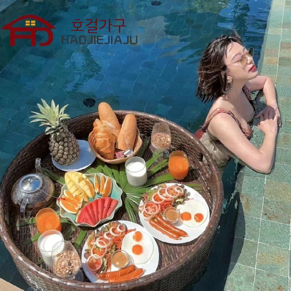 수영장 용품 물놀이 오물 펜션 해변 조식 그물 플로팅 방수팩 풀장 쟁반 액세서리 여름 의자 - 상세 이미지 5