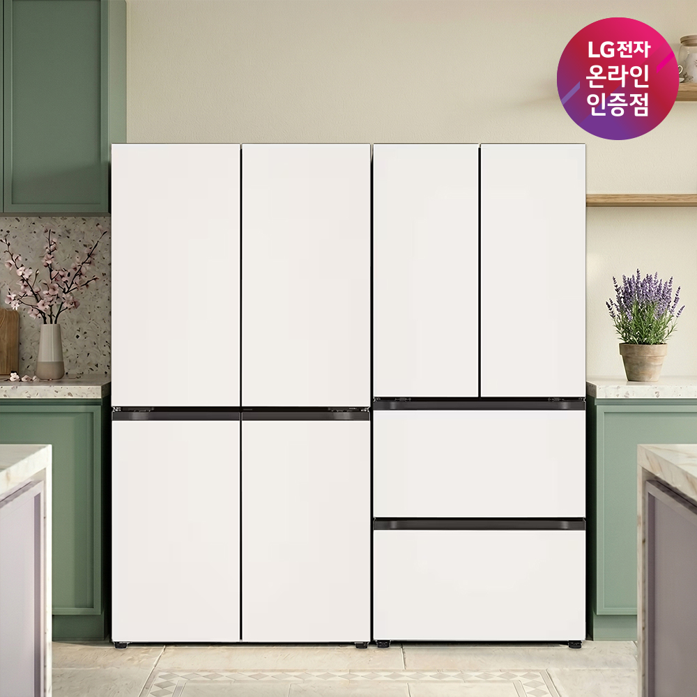 LG 디오스 오브제컬렉션 매직스페이스 냉장고 + LG 디오스 김치톡톡 (T875MEE111 + Z408MEEF23)