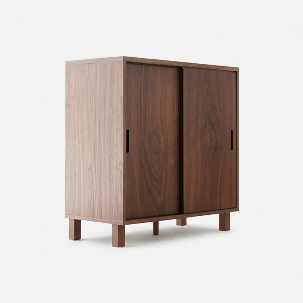 숄리드 슬라이딩 2문 수납장 솔리드형 CHM8380AM 800x400x830mm, 1단, 미들브라운2712.4066 이미지 8