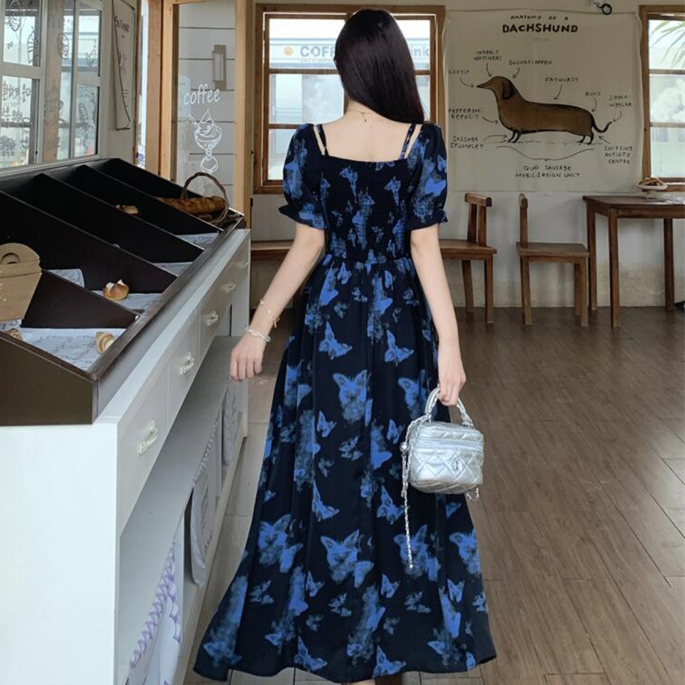 플라워원피스 여성 여름 쉬폰 프릴 롱 휴양지 원피스 이미지 6