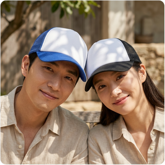남자 여자 여름 배색 투톤 메쉬 볼캡 트러커캡 망사 워터파크 야구 모자 - 상품 이미지