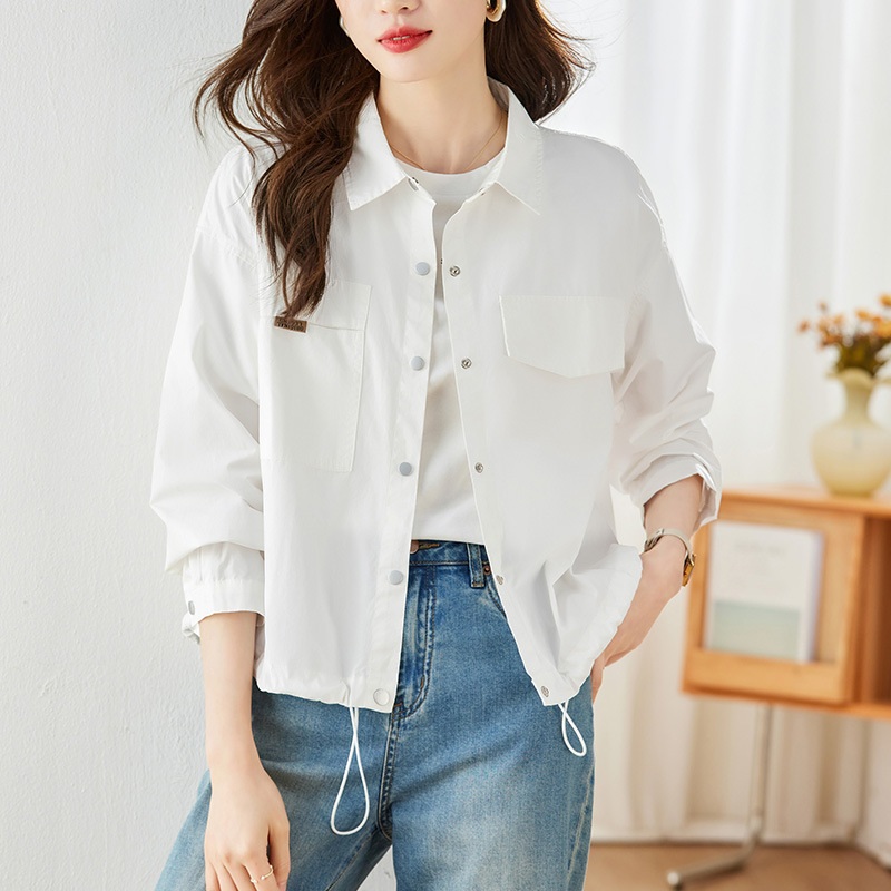여성 순면 셔츠 자켓 데일리 루즈핏 바람막이 - 상품 이미지