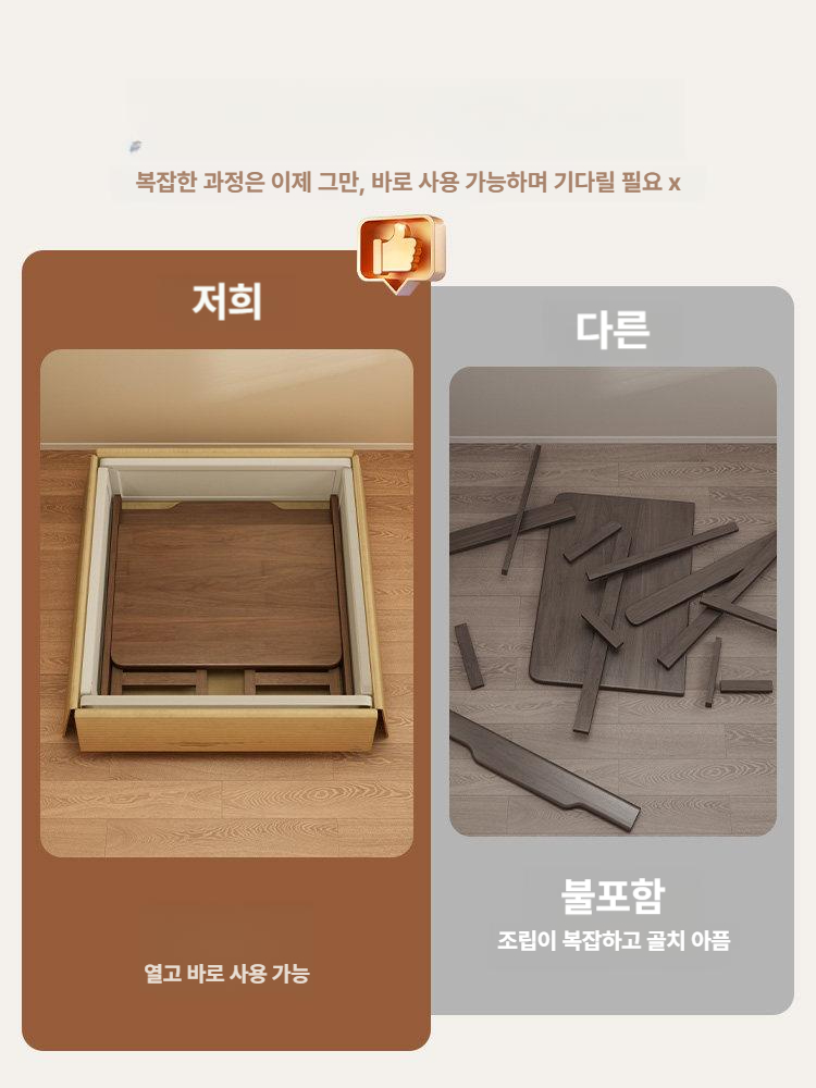 접이식 원목 책상 가정용 자취방 엔틱 원룸 다용도 공간활용 거실 데스크 북유럽 서재 이동식 - 상세 이미지 3