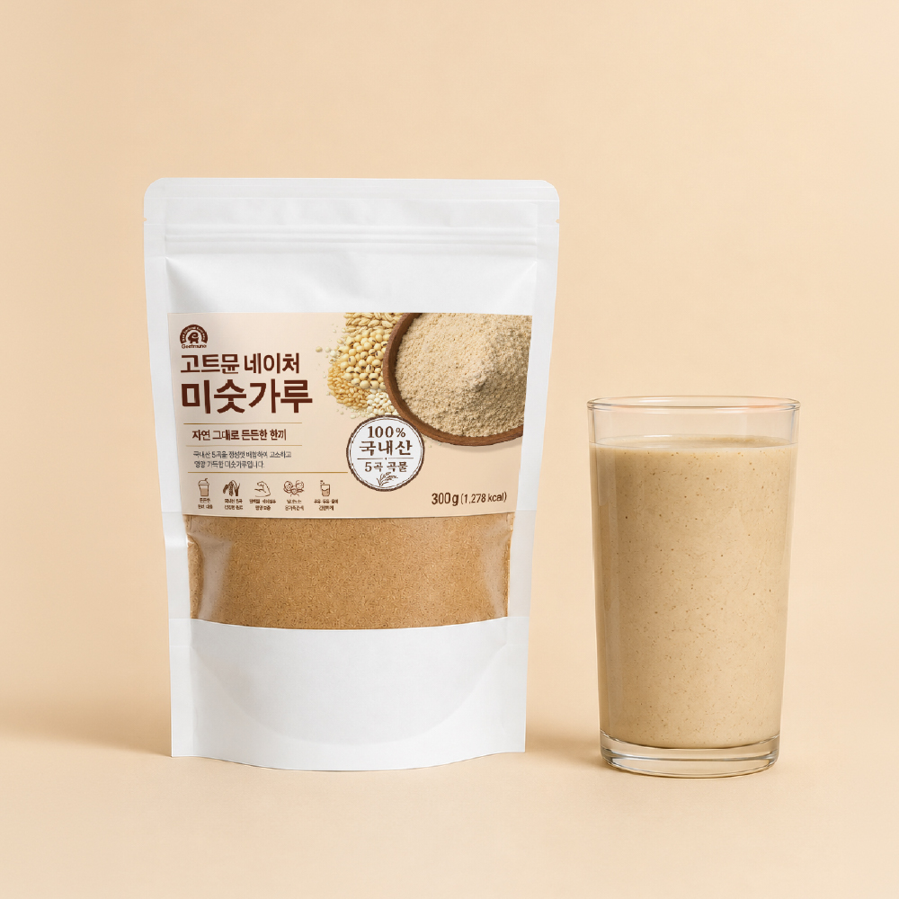 고트뮨 미숫가루(300g) 프로틴 곡물라떼 [국내산100%오곡] - 상품 이미지