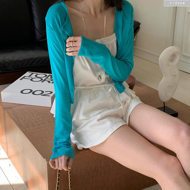 컨티 라운드 시스루 크롭 가디건 4col 여름 봄 린넨 썸머 얇은 선스크린 제이플로우 - 상세 이미지 2