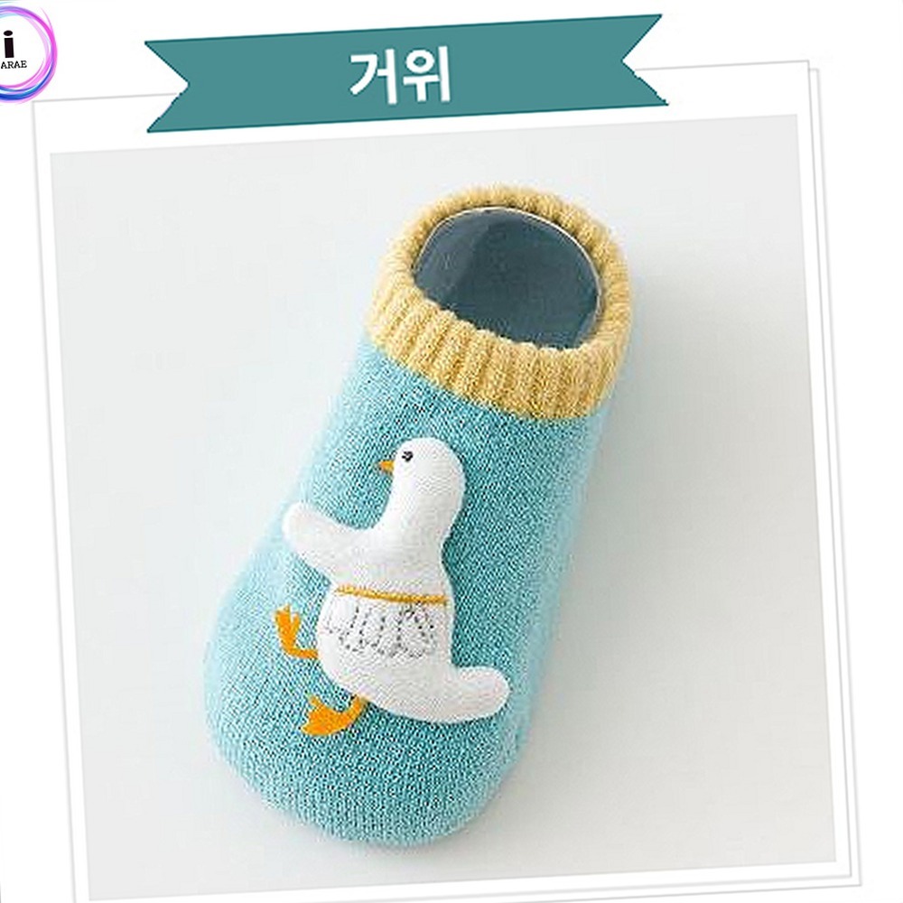 나비패턴영유아용아기덧신 미끄럼방지걸음마용유아덧신 발한실내용 - 상품 이미지