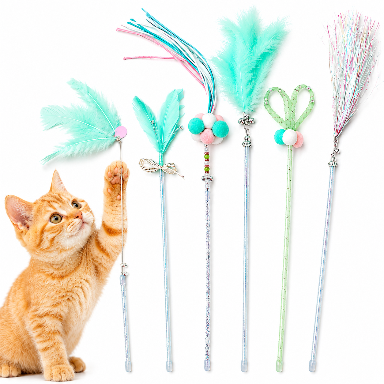 다묘집사 고양이 낚시대 6개 set - 상품 이미지