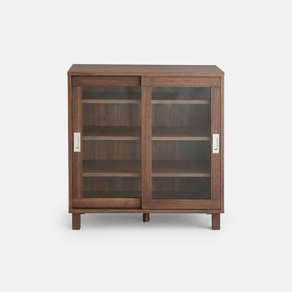 숄리드 슬라이딩 2문 수납장 CHM8380A 800x400x830mm, 1단, 미들브라운0827.6635 이미지 6