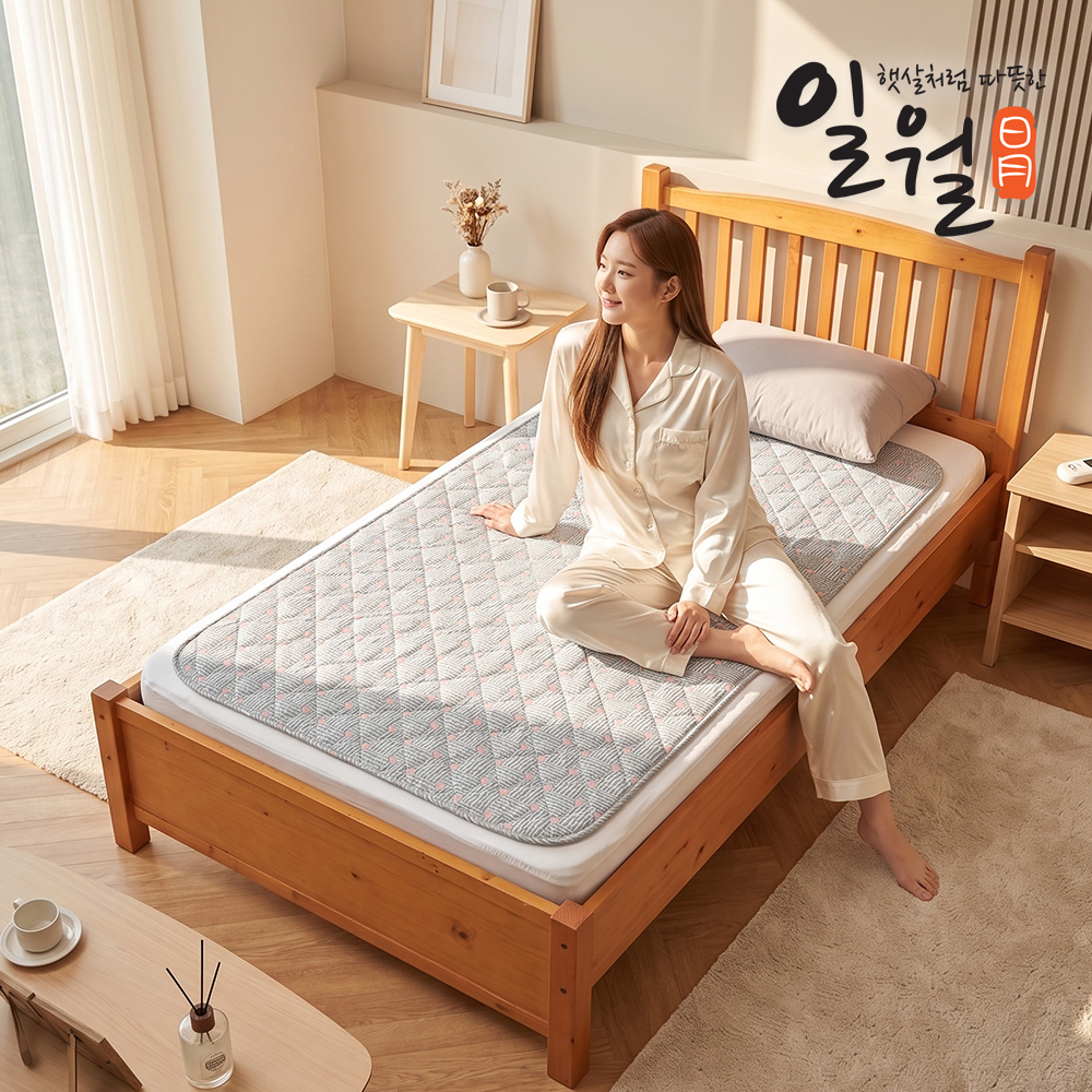 일월 핑크스페이드 저전력 워셔블 카본 탄소 전기장판 캠핑 침대 전기매트 싱글 - 상품 이미지