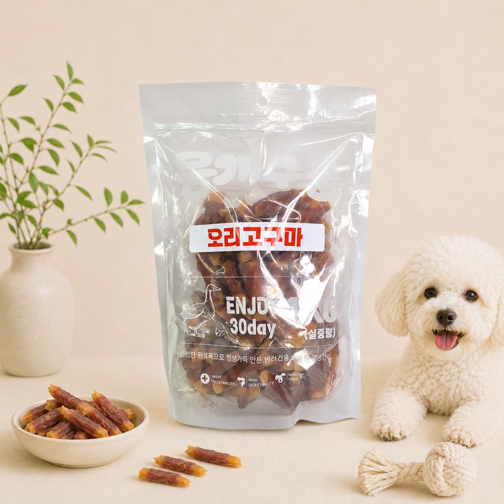 뭉개구름 대용량 강아지 간식 실중량 오리고구마, 1kg, 1개 - 상세 이미지 2