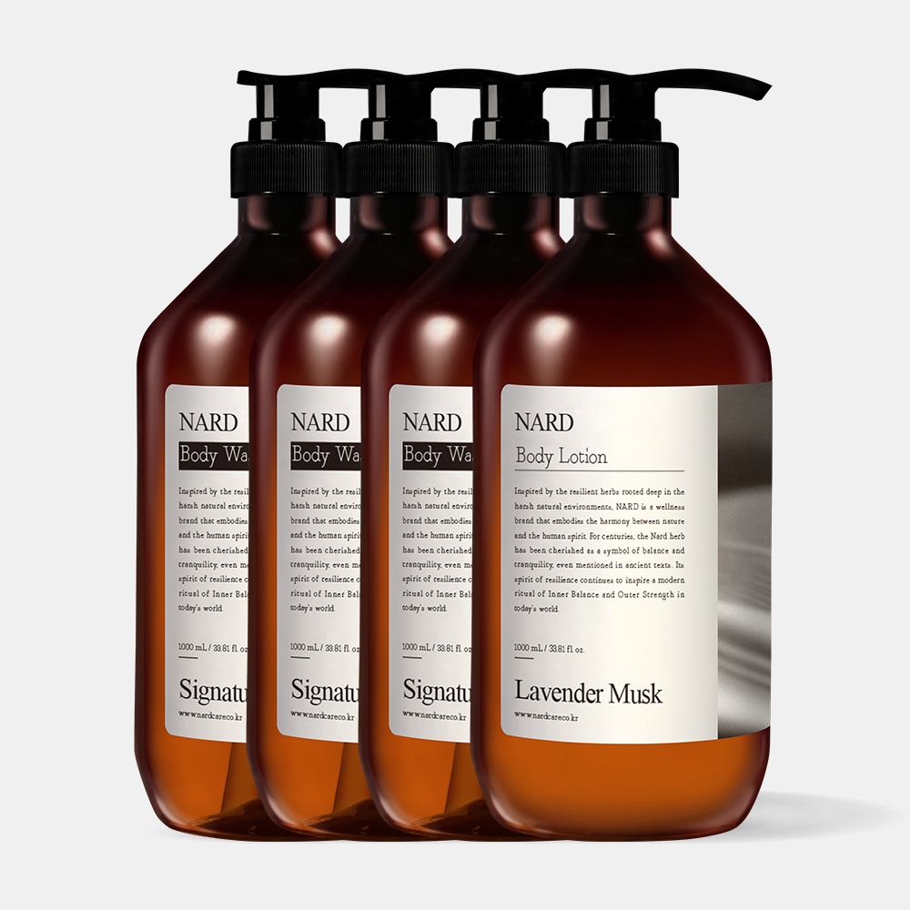 [바디SET] 나드 시그니처 바디워시 1L 3개 + 바디로션 1L 1개 - 상품 이미지