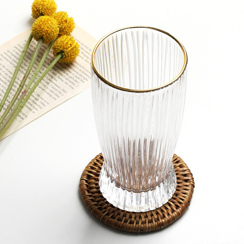 하이드로 유리 맥주 물 하이볼 아이스 커피 아메리카노 잔 컵 375ml, 6개, 골드 - 상세 이미지 2