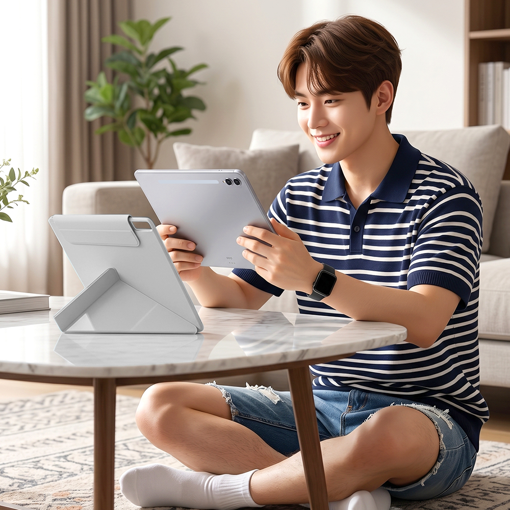 갤럭시탭 S10 플러스 케이스 마그네틱 스마트 북커버 Y형 블랙, 탭 S10+ - 상세 이미지 5