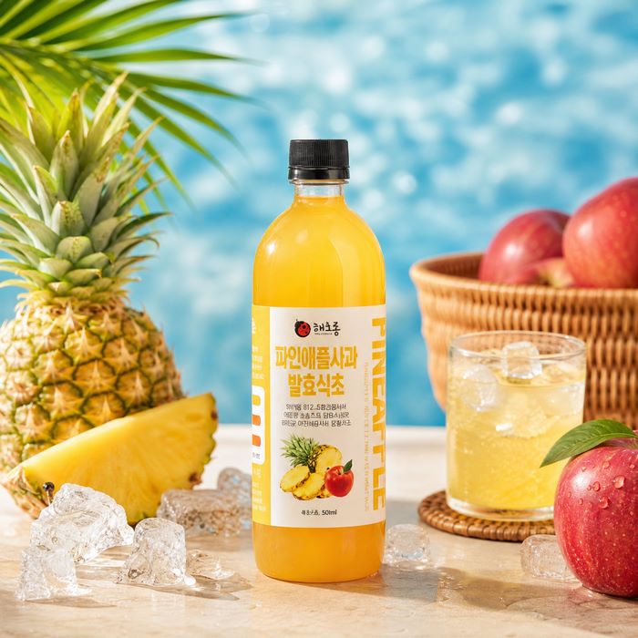 해초롱 천연발효사과파인애플식초 500ml 국산애사비 무첨가 초모함유 자연발효 혈당관리 - 상품 이미지