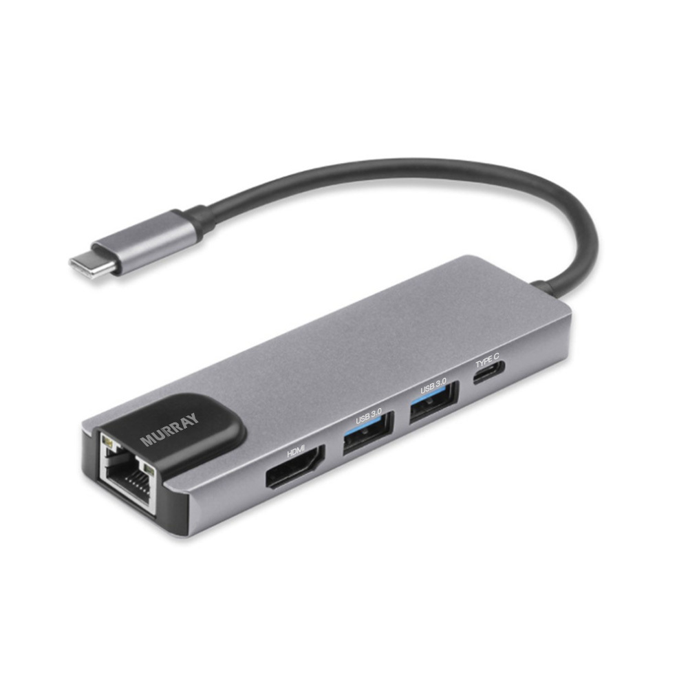 멀티 허브 케이블 C타입 LAN HDMI 4IN1 머레이 - 상품 이미지