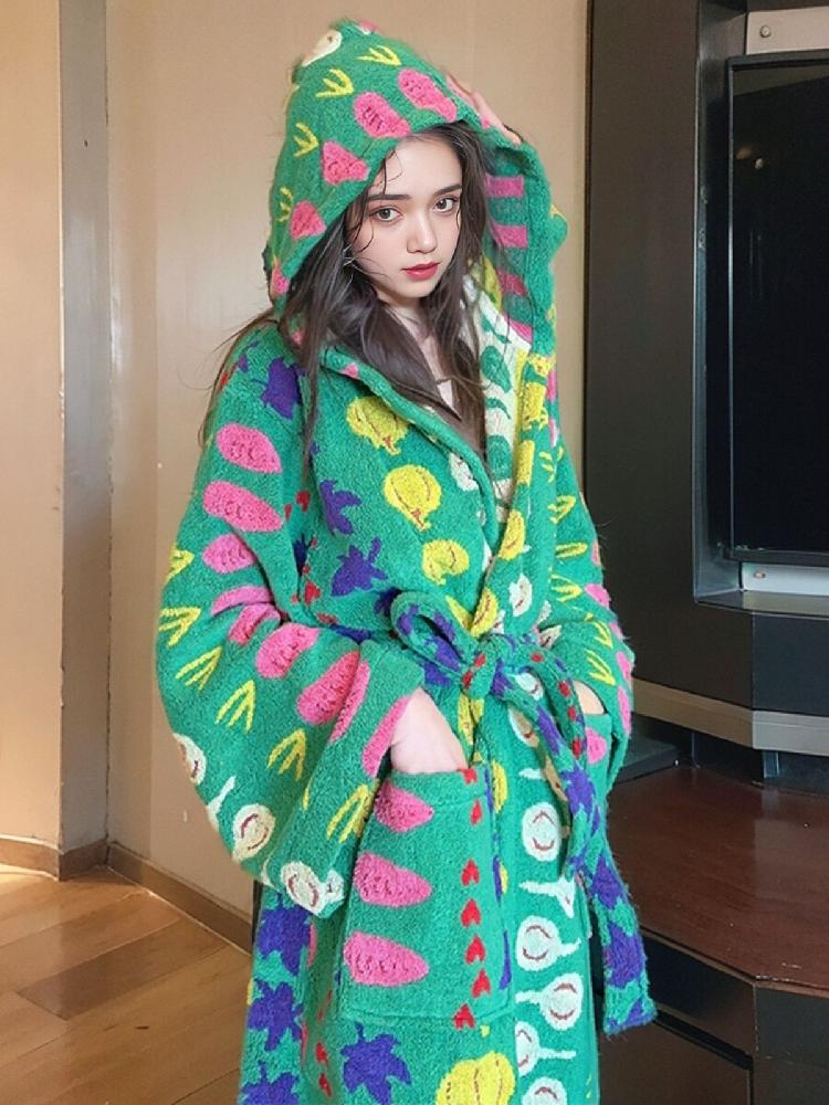 샤워가운 호텔로브 순면 목욕가운 골프샤워가운 여성 극세사 원피스 골프가운 잠옷 여름 타올 - 상세 이미지 2