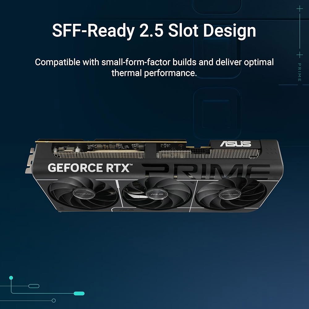 ASUS SFF 준비 프라임 지포스 RTX 5070 Ti OC 에디션 16GB GDDR7 그래픽 카드(PCIe 5.0, GDDR7, HDMI /DP 2.1, 2.5 슬롯, 축류 - 상세 이미지 2