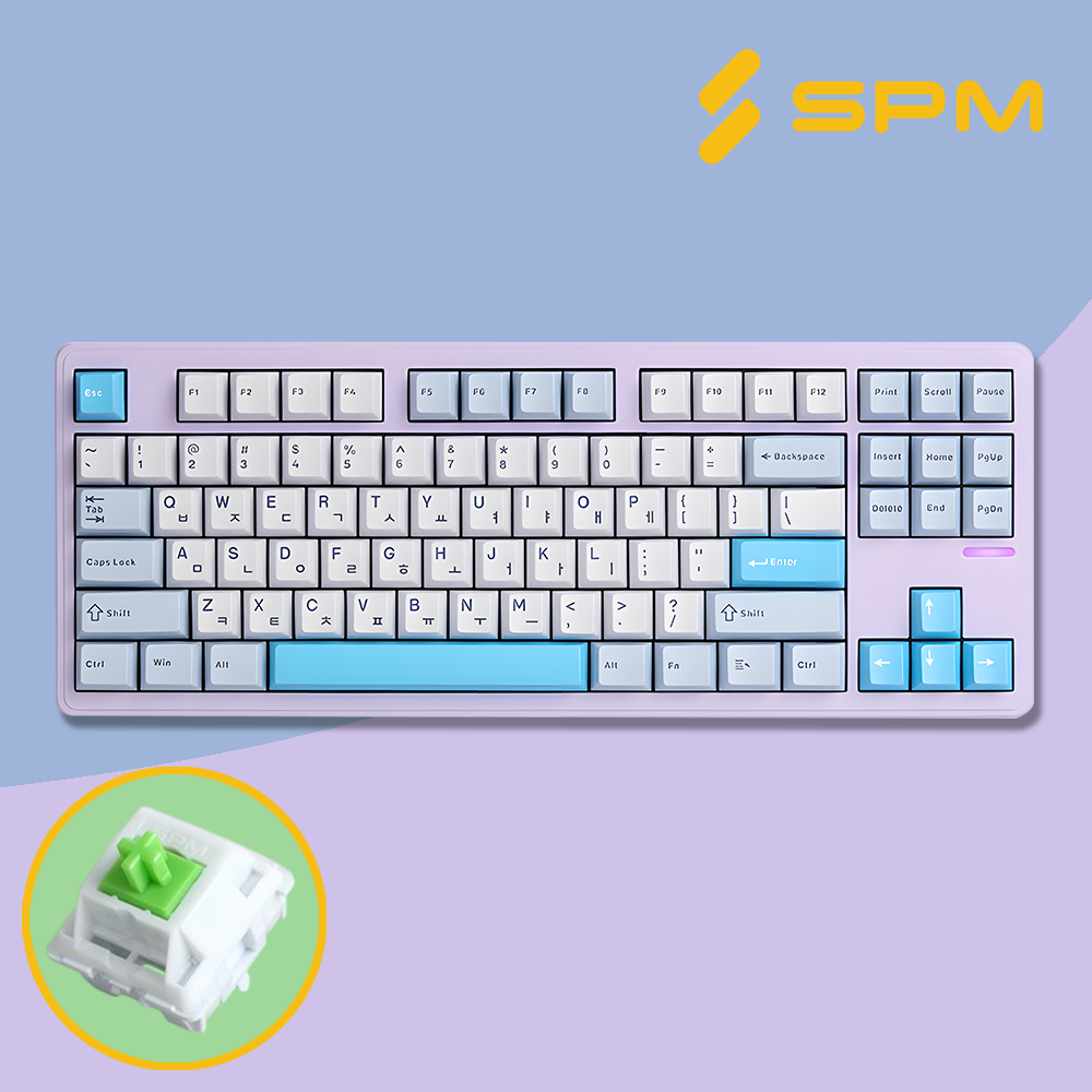 SPM키보드 몽돌키보드 PL87W 퍼플, 몽돌축, 42g - 상품 이미지