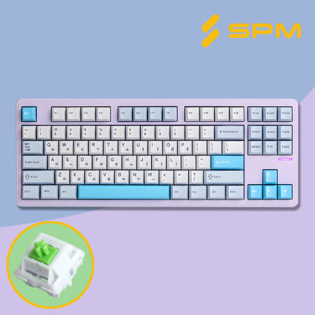 SPM SPM키보드 몽돌키보드 PL87W 퍼플, 몽돌 화이트축, 42g