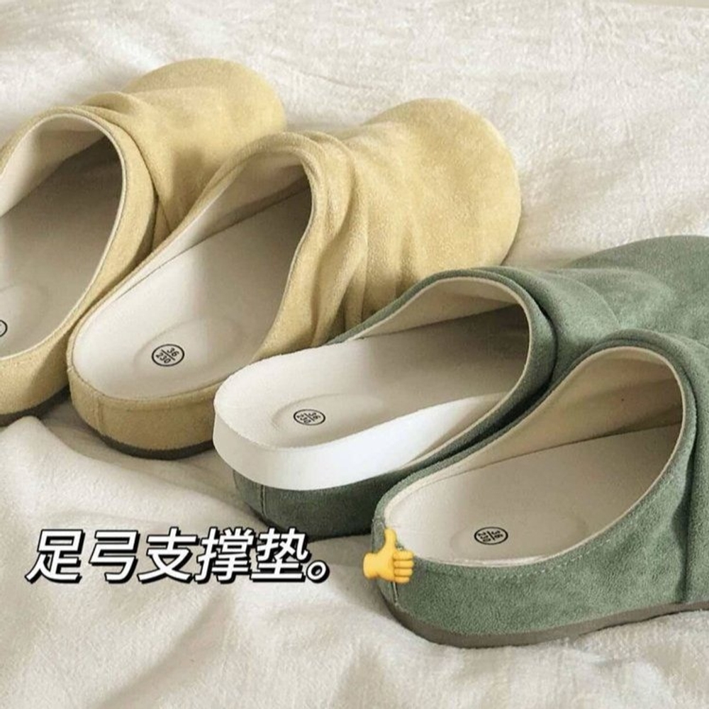 여성 보스턴 슬립온 굽2.5cm 여름 반슬리퍼 편한 데일리 플랫 슈즈 레트로 해외판 아이보리 35 225mm - 상세 이미지 3