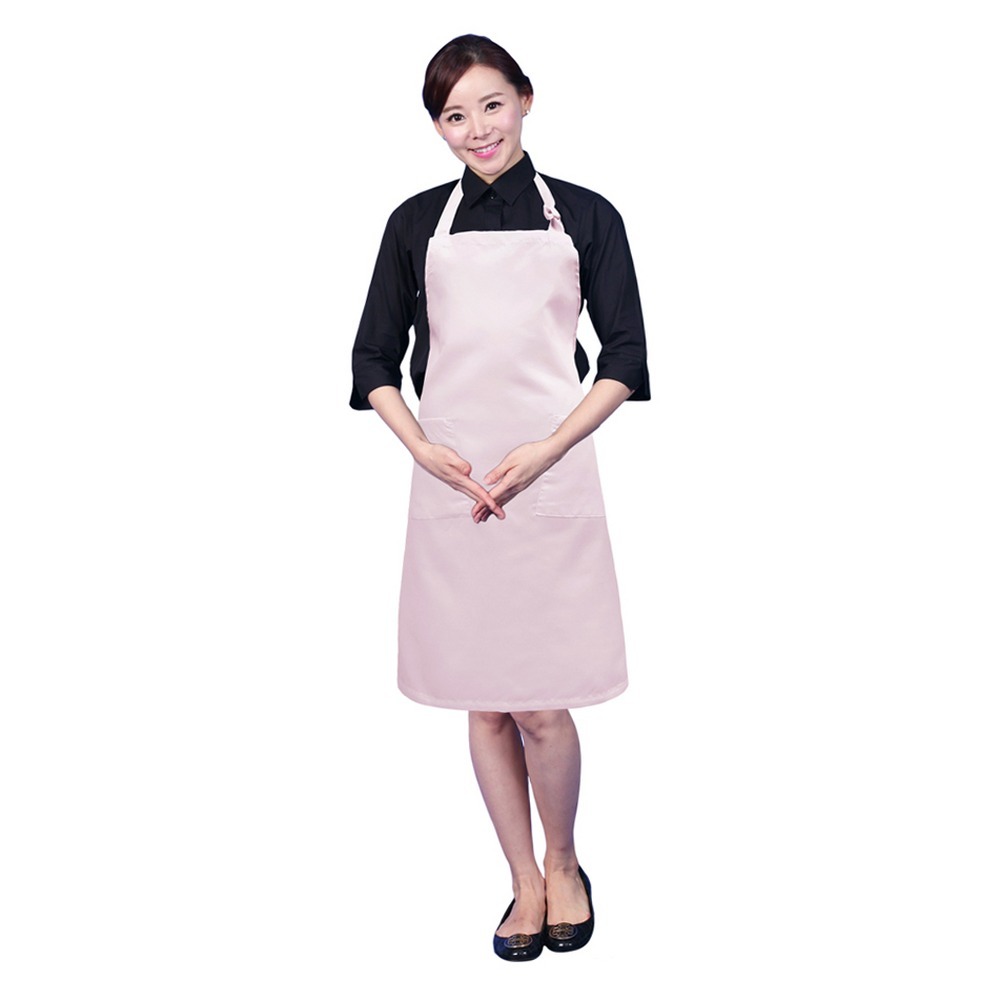 핑크색상급식활동방수앞치마 간편착용주방생활 목끈스타일조리용생활방수앞치마 - 상품 이미지