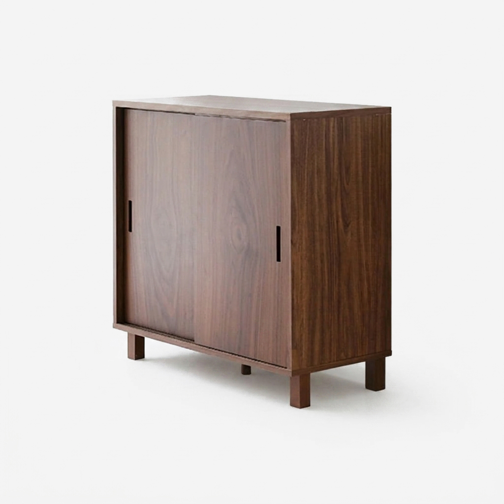 숄리드 슬라이딩 2문 수납장 솔리드형 CHM8380AM 800x400x830mm, 1단, 미들브라운2712.4066 - 상세 이미지 2