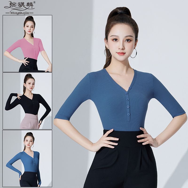 긴팔 라인댄스복 여성용 댄스옷 방송 상의 큐롯 기능성 슬림핏 여자치마 치마바지 스커트 여름 - 상세 이미지 3