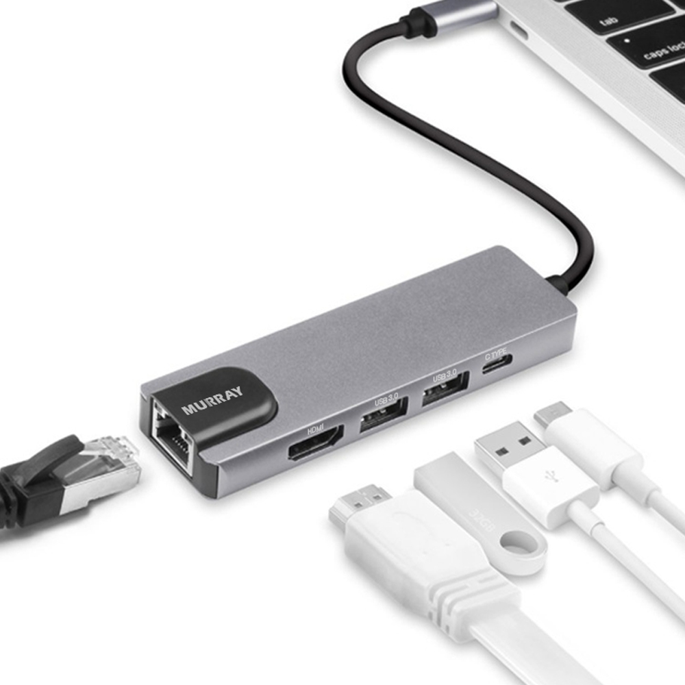 멀티 허브 케이블 C타입 LAN HDMI 4IN1 머레이 - 상세 이미지 2