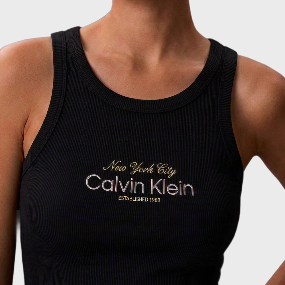 캘빈클라인 클래식 뉴욕 로고 탱크탑 블랙, S - 상세 이미지 2