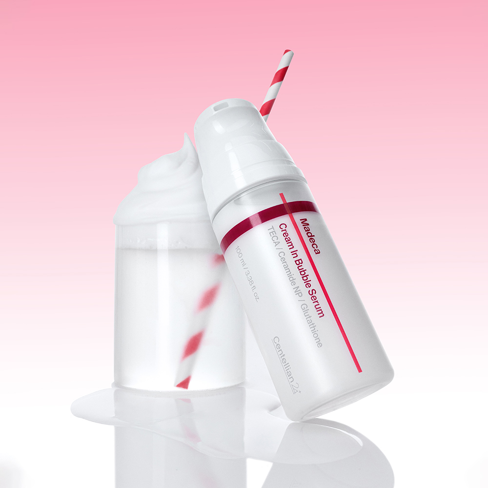 [슈퍼적립/포토리뷰 3천원] 동국제약 센텔리안24 마데카크림 인 버블세럼100ml 2개 +마데카분말 비타글루씨 6g  / 바르는 마스크팩 화잘먹 물광 버블팩 이미지 8