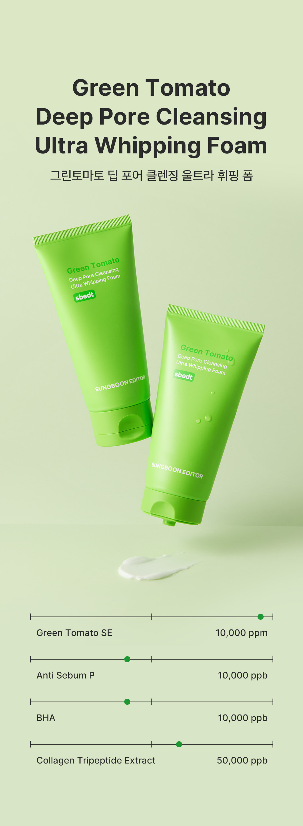 sungboon editor green tomato cleansing foam