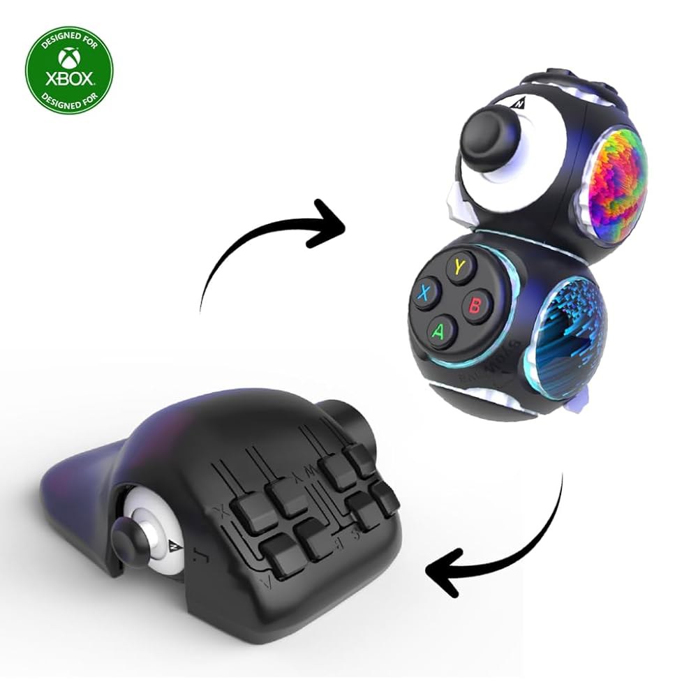 ByoWave Proteus 빌더 원핸드 게이밍 컨트롤러 PC, 스팀 덱 및 Xbox 시리즈 X|S u2013 고급 리매핑 매크로 버튼, RGB 조명, 인체공학적 3D 프린팅 쉘 - 상품 이미지