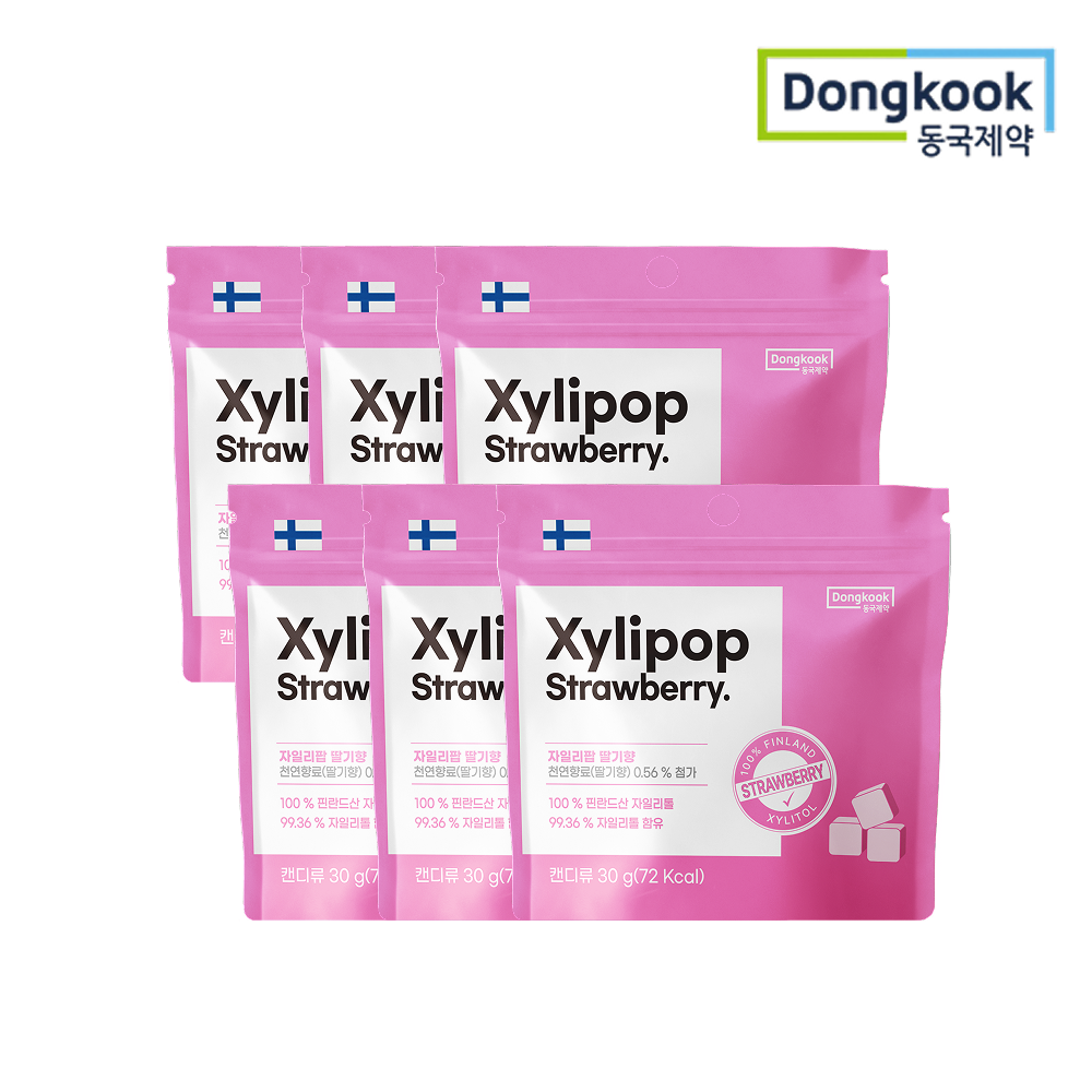 동국제약 자일리톨 무설탕 캔디 자일리팝 사탕 레몬, 30g, 6개