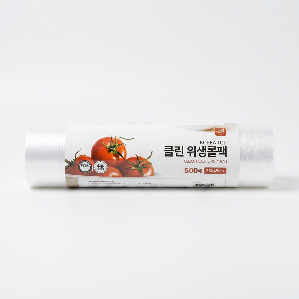 클린 위생 롤백 일회용 비닐 봉투 롤팩 35x45cm, 500매, 1개 - 상품 이미지