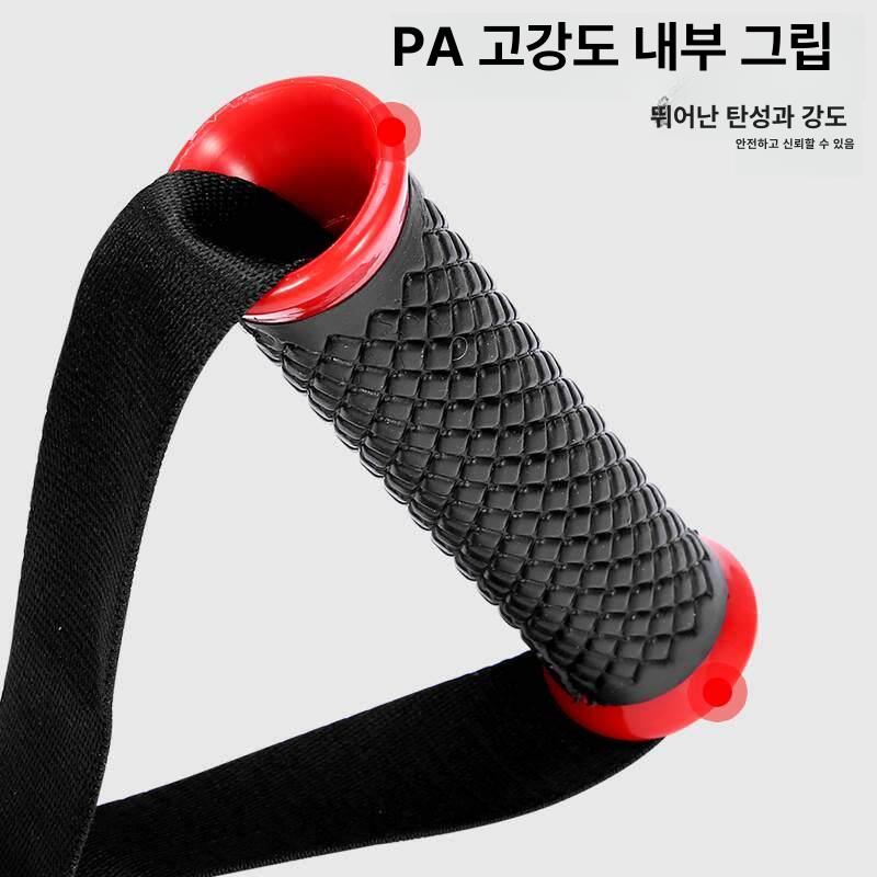 피트니스 케이블 손잡이 저항밴드 후크 플라이보드 가슴운동 홈트레이닝 액세서리 소형 블랙 면 직물 2개 세트 - 상세 이미지 3