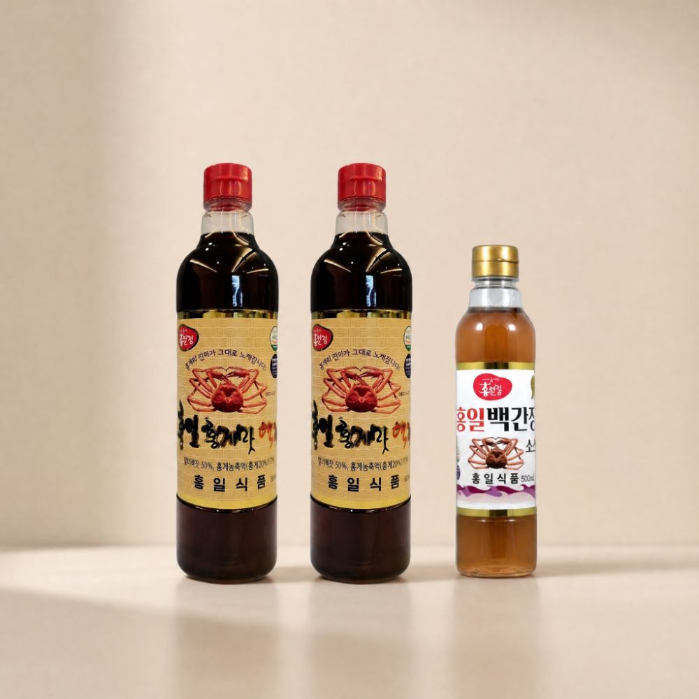 홍일 홍게 액젓 900ml 2개 +백간장 500ml 편스토랑 이정현 이영자 파김치 - 상품 이미지
