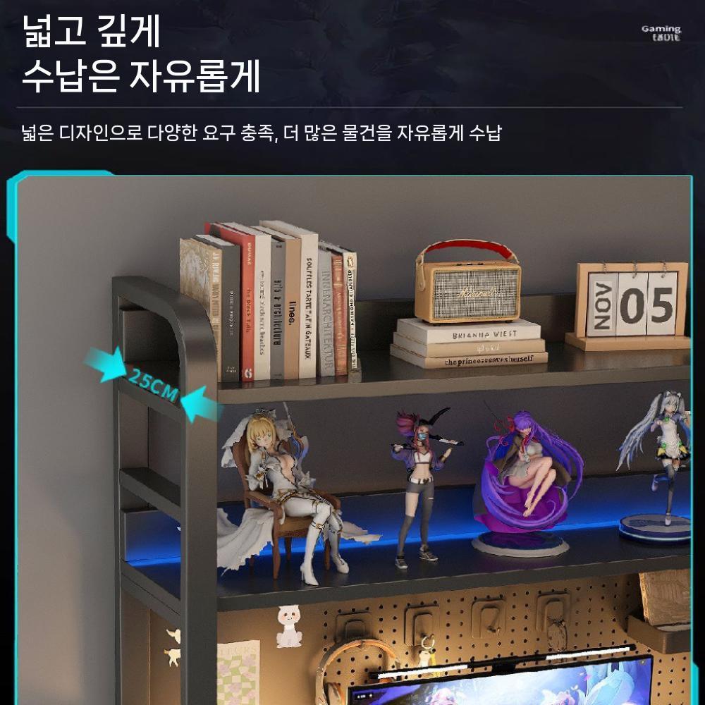 책상상부장 데스크 타공판 선반 책장 정리 북선반 전면책장 책꽂이 잡지꽂이 매거진랙 잡지 - 상세 이미지 5