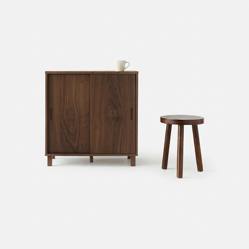 숄리드 슬라이딩 2문 수납장 솔리드형 CHM8380AM 800x400x830mm, 1단, 미들브라운2712.4066 - 상세 이미지 3