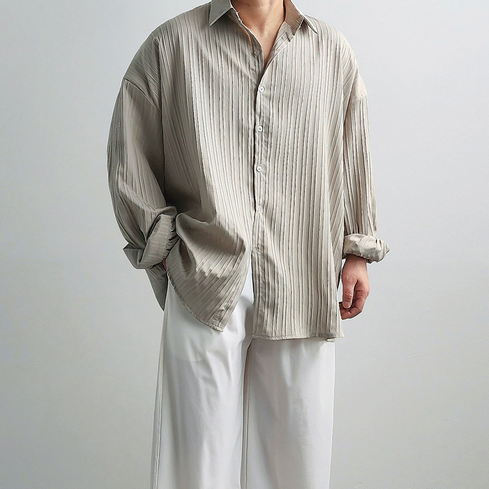 1+1 시어서커셔츠 구김없는셔츠 남자여름남방 쿨남방 남자바캉스룩 - 상세 이미지 2